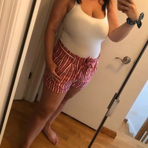 Red and white American Eagle shorts